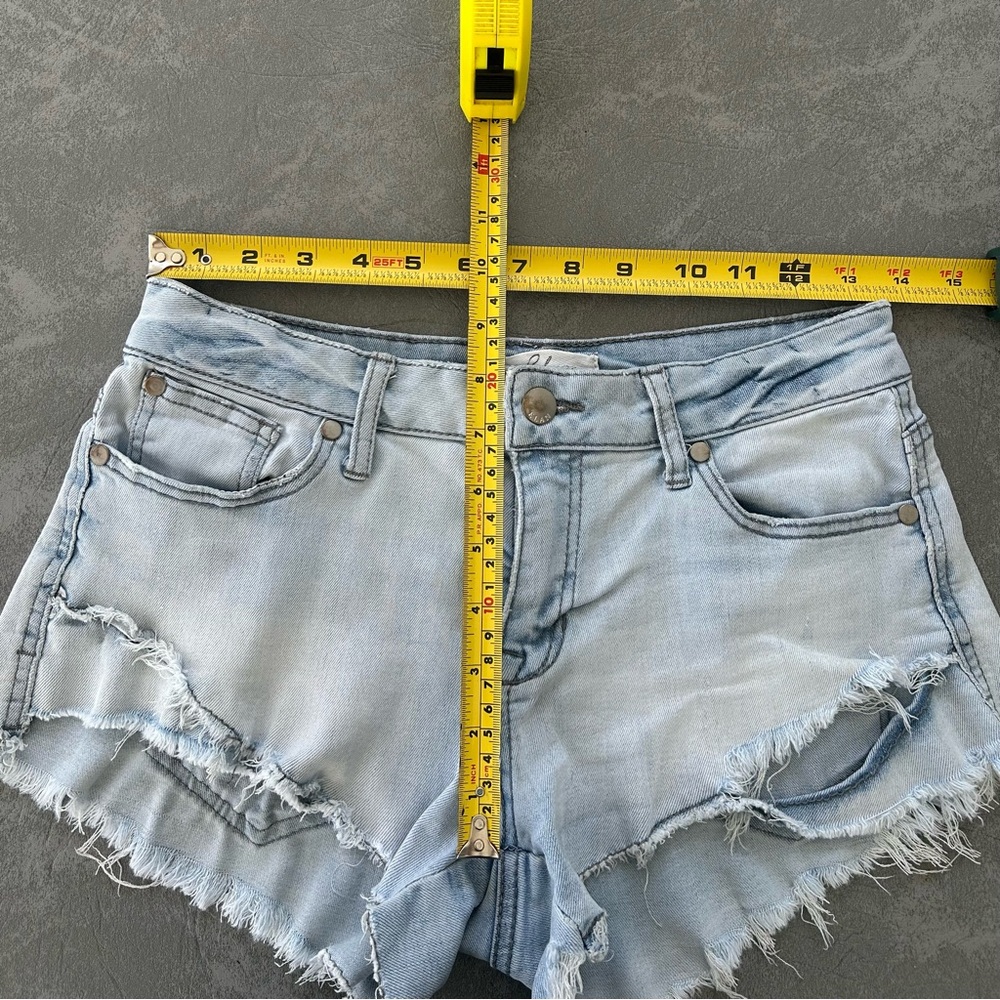 Elan High Rise Distressed Jean Shorts - Picture 6 of 6